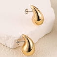 thumbnail image 4 of Pendientes de gota de agua Yashi con forma de lágrima para mujer y niña aretes de aro gruesos para uso diario para bodas fiestas regalos de joyería de moda Oro, 4 of 5