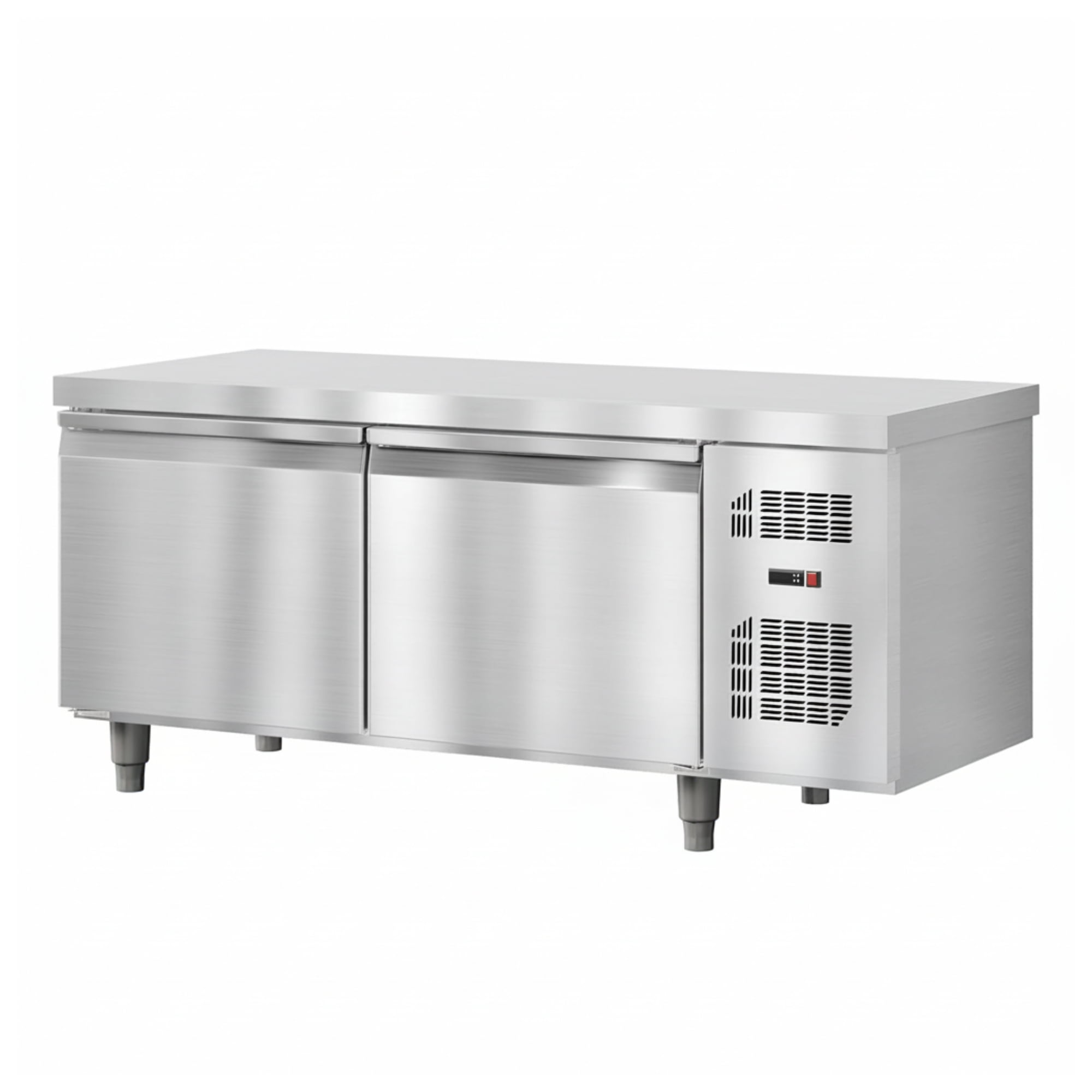 Garvee 60" Commercial Fridge, 15 Cu.ft Stainless Steel Undercounter Refrigerators with 2 Door and LED Display for Restaurant, Kitchen