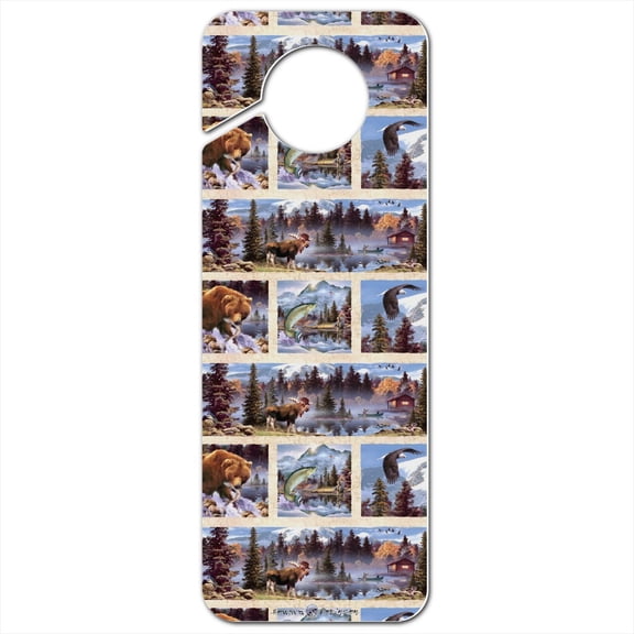 Rocky Mountain Outdoors Panels Pattern Plastic Door Knob Hanger Sign