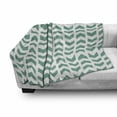 thumbnail image 3 of Mint Soft Flannel Fleece Throw Blanket, Abstract Zigzag Chevron Tribal Pattern with Minimalist Effects Modern Boho Design, Cozy Plush for Indoor and Outdoor Use, 50" x 60", Teal White, by Ambesonne, 3 of 6