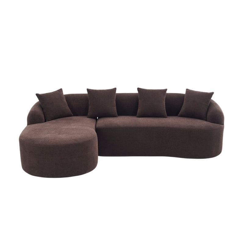 Curved Sectional Sofa with Chaise, 99'' Modern Luxury Chenille Cloud Couch for Living Room, Oversized 3-Seater Sofa Couch for Living Room, No Assembly