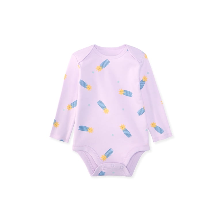 Garanimals 100% Cotton Long Sleeve Bodysuits, 4-Pack, 0-24M photo 4