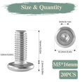 thumbnail image 2 of shiyou-M5 x 16mm 20 Pcs Vis Hexagonale Tête Plate, Acier Inoxydable 304 (18-8), Filetage Complet, 2 of 4