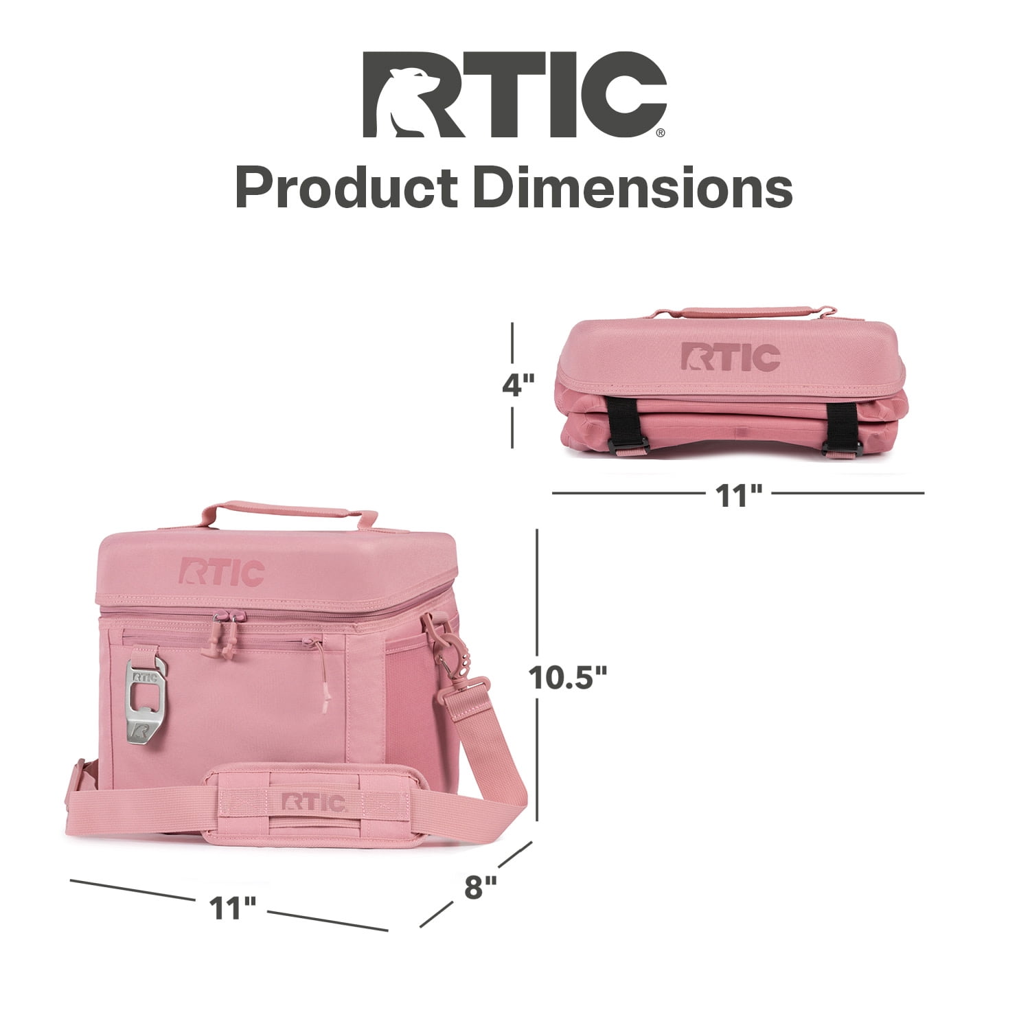 RTIC 15-Can, 16 Qt, Collapsible Soft Cooler with Bottle Opener, Dusty Rose
