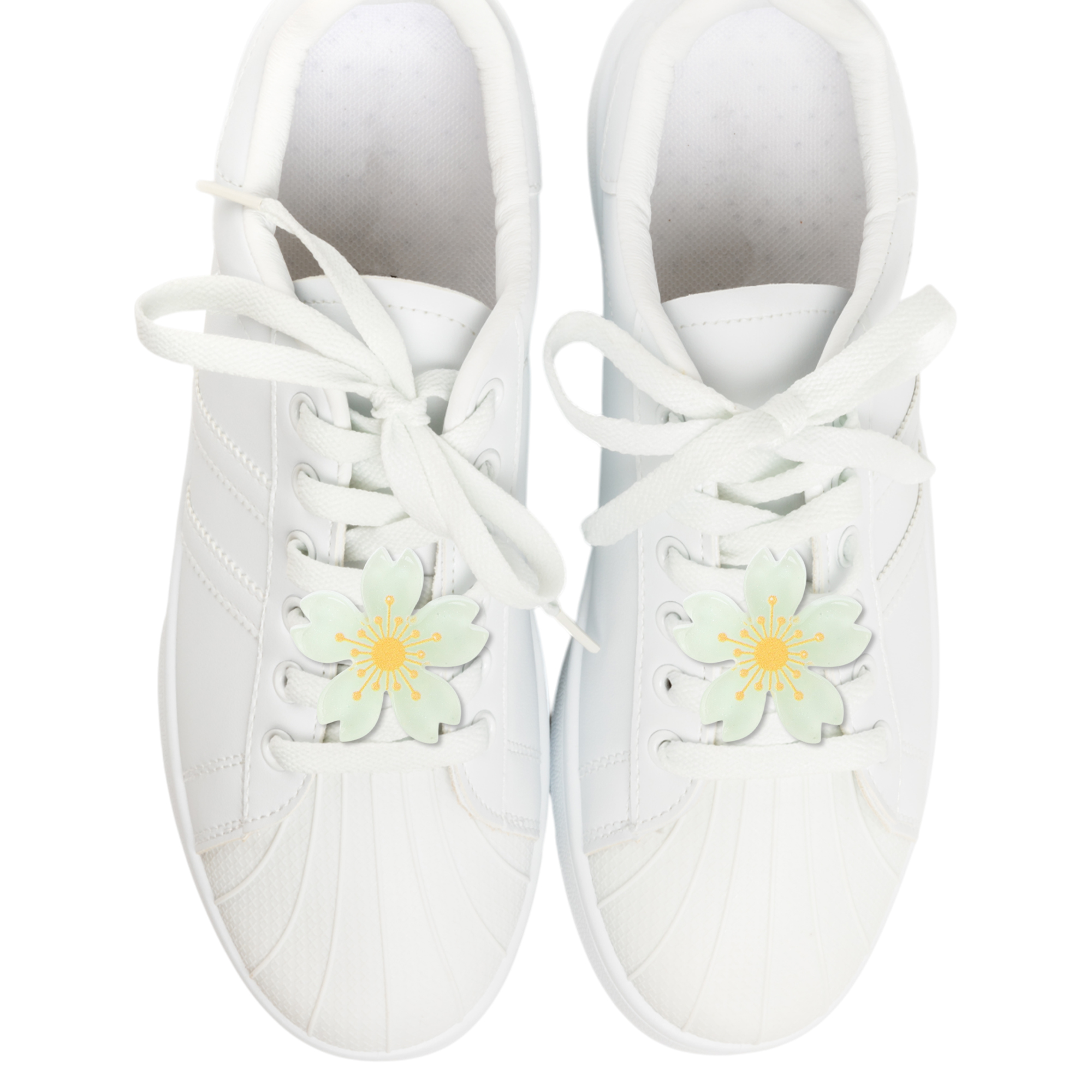 Unique Bargains Cute Flower Shoelace Charms for Personalizing 1 Pair Light Green
