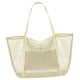 thumbnail image 5 of Bolso de playa de malla, bolso de hombro multiusos para playa, bolso de playa para mujer, almacenamiento Blanco, 5 of 9