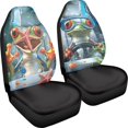thumbnail image 3 of POLERO Frog Diving Front Seat Cover for Most Cars, Set of 2 Interior Decor Accessory Front Car Seat Cover Protector Cushion Washable Stretch Vehicle Seat Covers, 3 of 13