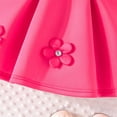 thumbnail image 5 of Hot Pink Kids Girl Dress with 3D Flowers, Sleeveless Floral Party Playdate Dress for Little Girls, Twirl-Worthy Easy Pullon Holiday Outfit,Size 9-12 M, 5 of 8