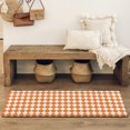 thumbnail image 4 of Orange and White Diamond Pattern Bathroom Rugs Mat,Non Slip Microfiber Bathroom Rug,Rubber Backing,Soft Bathroom Mats for Bathroom Floor,Tub and Shower,47x17in(120x43cm), 4 of 5