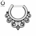 thumbnail image 4 of Septum Clicker Piercing Tribal Swirl 14G 16G Surgical Steel Tragus Daith Jewelry, 4 of 5