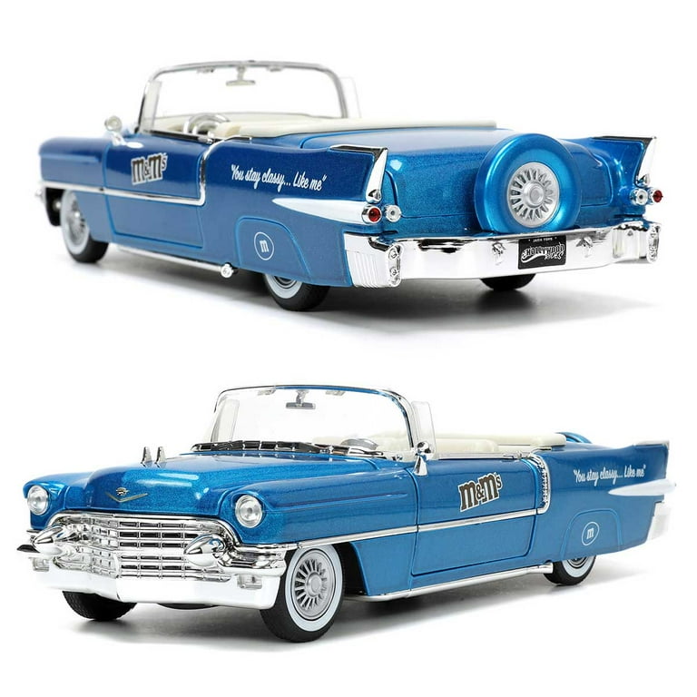 JD HR 1/24 M&M's 1956 キャデラック with BLUE Jada Toys Hollywood Rides: Blue M&M and 1956 Cadillac