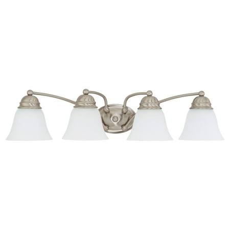 Large Four Light Vanity - Nuvo Lighting 60-3277 Empire - 4 Light 29 inch Vanity with Frosted White Glass