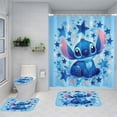 thumbnail image 3 of Lheaggik Cute Cartoon 4 Pcs Bathroom Sets with Shower Curtain and Rugs, Waterproof Polyester Shower Curtain Sets with Hooks, 3 of 5