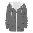 thumbnail image 5 of Bovemsi Sweatshirt for Women Autumn And Winter Zipper Loose Star Pattern Zip Up Hoodie, 5 of 7