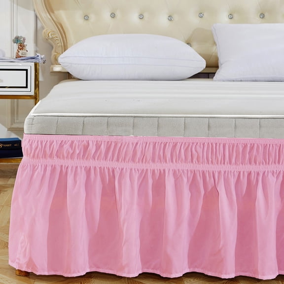 HONMEET Twin Size Polyester Ruffled Bed Skirt Bedding Wrap for Home Bedroom Decor