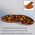 thumbnail image 4 of Thanksgiving Set of 6 Microfiber Leather Round Coasters, 11x11 cm/4.3x4.3 in, Drink Coasters for Home and Bar, Table Coasters, 4 of 6