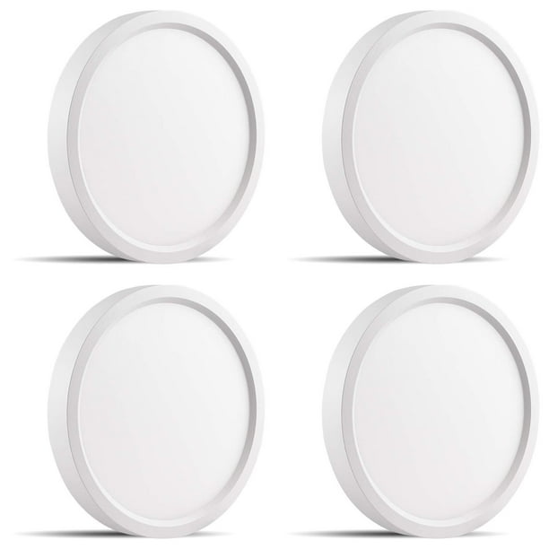 4 Pack 5 Inch Led Flush Mount Ceiling Light Luxrite 4000k Cool White 600lm 10w White Finish Dimmable Surface Mount Led Ceiling Light Wet Rated Energy Star Closet Kitchen And Bathroom