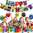 thumbnail image 6 of 49 Pcs Avengers Birthday Decorations,  Superhero Birthday Decorations with Cake Toppers, Balloons, Happy Birthday Banner, Backdrop, Large Cake Topper, Ribbon, 6 of 9