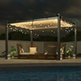 thumbnail image 3 of VEIKOUS 13' x 10' Pergola Aluminum Gazebo w/Retractable Canopy for Patio,Garden and Poolside, Beige, 3 of 13