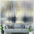 thumbnail image 4 of JEUXUS Tree Nature Landscape Modern Textured Forest Tapestries Wall Hanging Painting, 4 of 6