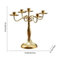thumbnail image 3 of 5-Arm Iron Candelabra, Vintage Candle Holder for Dining Table Centerpiece, Romantic Candlelight Dinner Decor for Wedding Home(Gold), 3 of 5