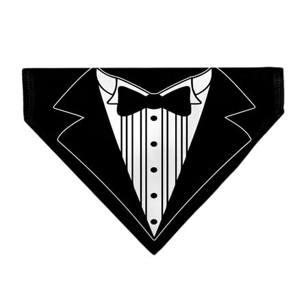 Buckle-Down Tuxedo Shirt Print Black White Slip On Collar Bandana Only