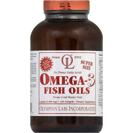 Olympian Labs oméga-3 huiles de poisson, 1000 mg, gélules, Super Size, 240 CT