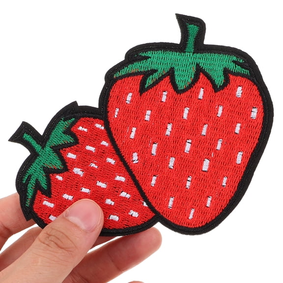 ELAYARD 6-Pack Strawberry Iron-On Patches for Jackets, Hats, Backpacks - Creative and Decorative Appliques