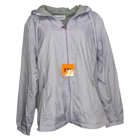 Calvin Klein Women's Plus Sz 2X Fleece-Lined Windbreaker Purple