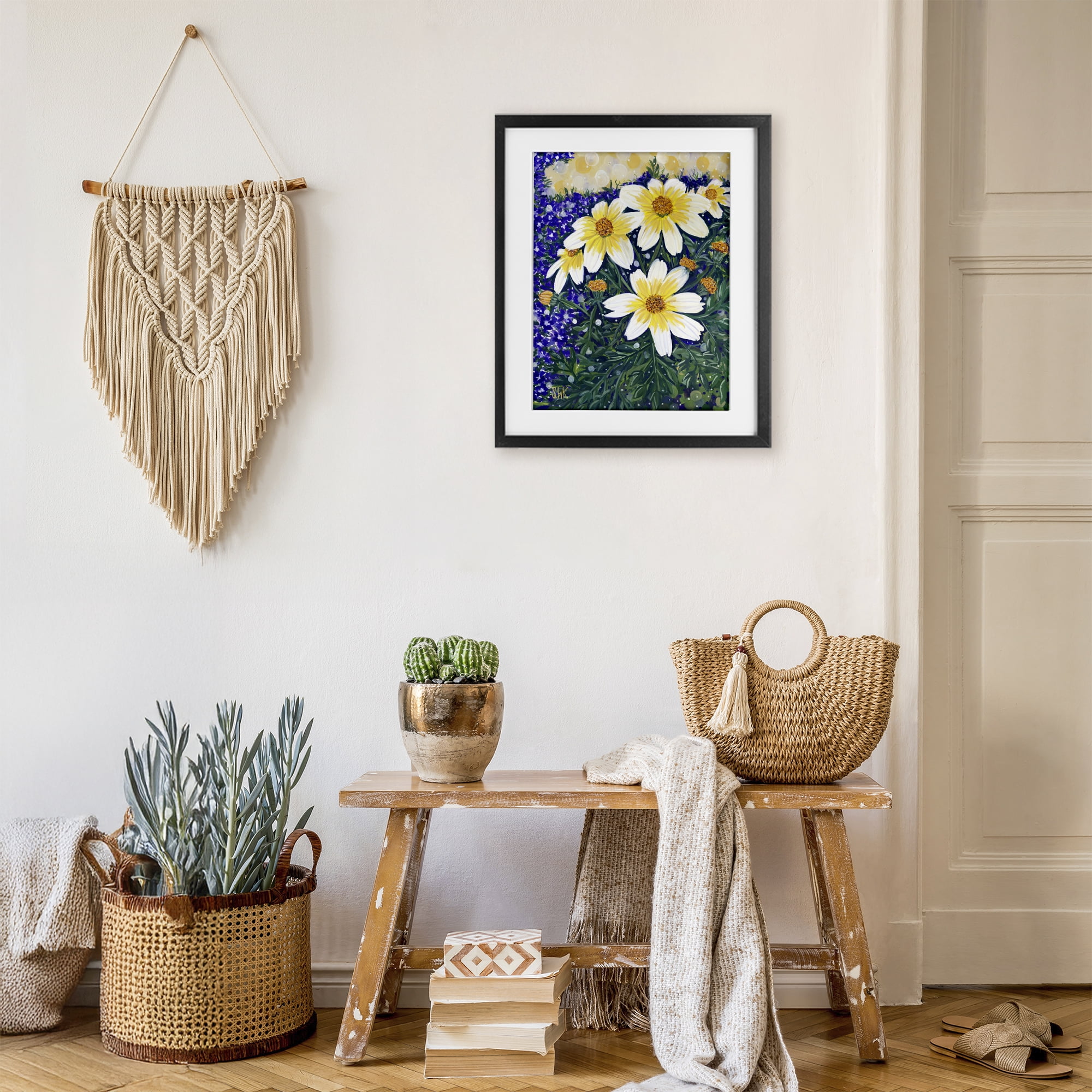 Stupell Industries Summer Garden Cosmos Black Framed Print Under Glass, design by Sarah Waldron Kimball