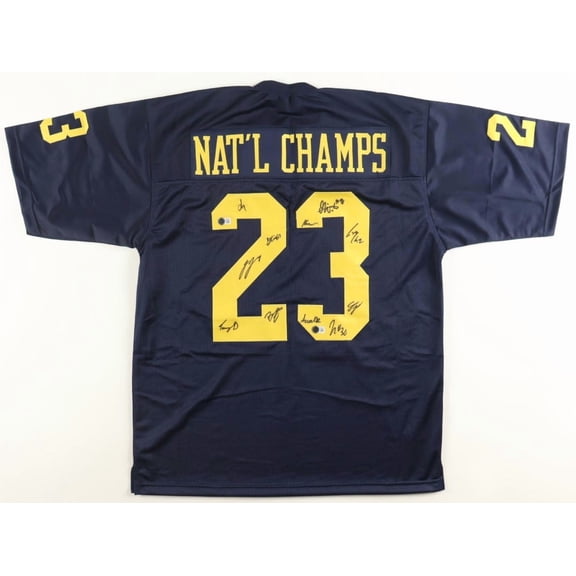 2023 Michigan Wolverines National Champions Autographed Hand Signed Custom Jersey - Beckett COA