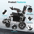 thumbnail image 4 of MediNex Lightweight Portable Electric Wheelchair,20+ Miles Range,All Terrain Motorized Wheelchair for Seniors,350lbs,500W Motors, Silver,Wide, 4 of 8