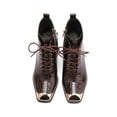 thumbnail image 2 of Ninety Union FANTASTIC Crocodile Patent Lace Up Bootie, Brown, 7, 2 of 5