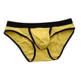 thumbnail image 2 of HVOBTTY Mens Fashion Classic Briefs, Everyday Comfortable Briefs for Men, Men's Casual Solid Color Elastic Tight Fitting Low Waist Comfortable Sports Briefs Yellow, L, 2 of 3