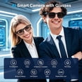 thumbnail image 3 of ouhos AI Smart Glasses with 8MP Camera, 4K Video Photo Capture, Real-Time Translation, Recording, AI Assistant, Open-Ear Audio, Bluetooth, Object Recognition, Replaceable Sunglasses Lenses for Travel, 3 of 8