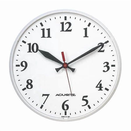 12-1/2 Analog Wall Clock, White 3LYK5