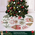 thumbnail image 3 of Yayeee Christmas Tree Skirt 35 inches for Xmas Tree Holiday Party Decoration, Brown Nordic Christmas House, 3 of 6