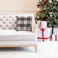 thumbnail image 3 of Checked Poly-Cotton Cushion With Sherpa At Back Brown Stripe - Set of 2, 3 of 4