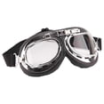 thumbnail image 1 of Military WWII RAF Pilot Style Motorcycle Biker Moto Bike Biker Motocross ATV Scooter Cruisers Chopper Helmet Sun UV Goggles (Transparent Color), 1 of 2