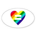 thumbnail image 1 of CafePress - Rainbow Love Heart - Sticker (Oval), 1 of 1