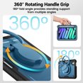 thumbnail image 5 of XYX Case for iPad Mini 7 A17 Pro 2024/Mini 6 2021 8.3 Inch 7th/6th Gen with Rotating Stand, Shoulder Strap, 2in1 Shockproof Cover, Navy Blue, 5 of 7