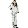 thumbnail image 6 of New Ice Silk Pajamas Women's White Tiger Long Sleeve Simulated Silk Summer Home Wear Pants Set, 6 of 10