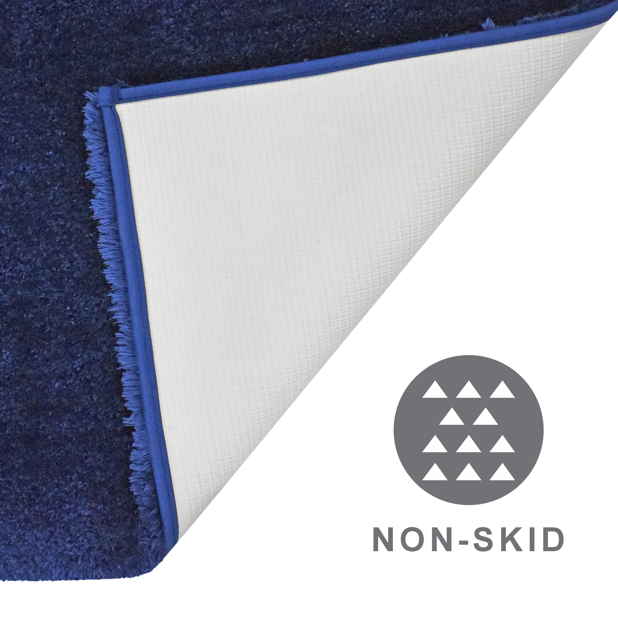 Hotel Style Blue Micro-Polyester 24" x 40" Bath Rug
