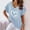 Blue tops womens, variant on Wenini Womens Blouses and Tops Dressy Soft Cotton Linen Plus Size Ladies Going out Tshirts Summer Heart Print Short Sleeve V-Neck Casual Shirts Blue l