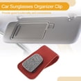 thumbnail image 3 of Unique Bargains Car Sunglasses Clip Universal Sun visor Eyeglasses Holder Clip PU Leather Rhinestone Red White 4.5x9cm/1.77"x3.54" 1 Pcs, 3 of 7