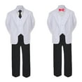thumbnail image 2 of 5-7pc Formal Black White Suit Set Coral Bow Long Tie Vest Boy Baby Sm-20 Teen, 2 of 3