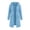 Blue, variant on Women's Mid-Length Drawstring Waist Hooded Cardigan, Full Zip Long Fleece Duster Coat with Side Pockets Beige L