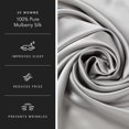 thumbnail image 2 of Fishers Finery 30 Momme 100% Pure Mulberry Silk Pillowcase for Hair & Skin, Grade 6A, Standard, Silver, 2 of 7