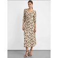 thumbnail image 3 of Printed Maxi Dress with V-Neck and Ruched Back, 3 of 5