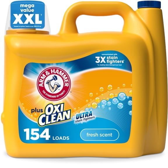 ARM & HAMMER Plus OxiClean Ultra Stain Fighters Liquid Detergent, Fresh Scent, 200 Fl Oz